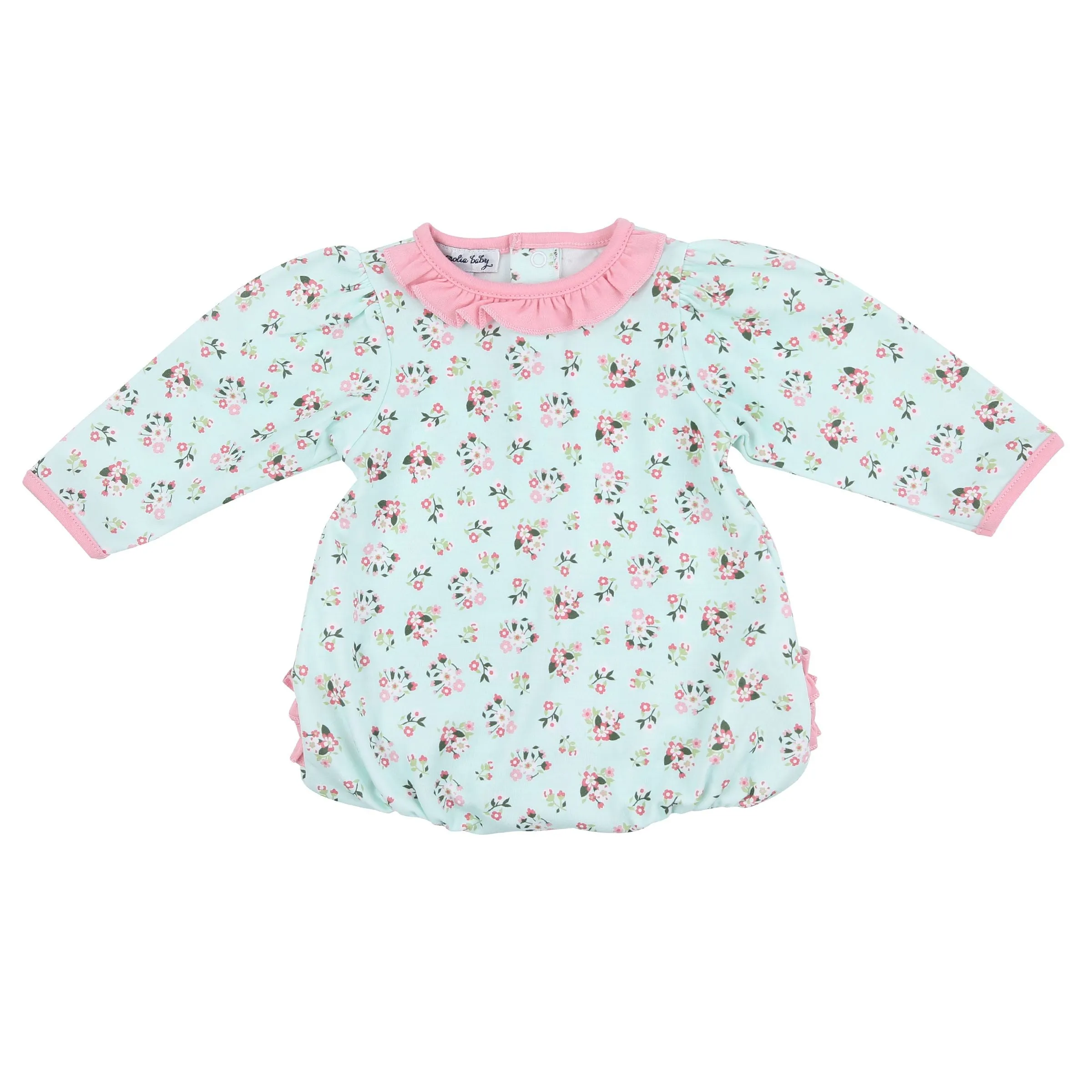 Aurora's Classics Printed Ruffle Long Sleeve Bubble