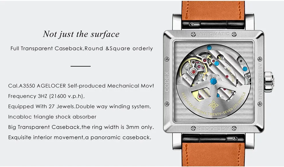 Automatic Self-wind Sapphire Mechanical Wristwatch with Calendar