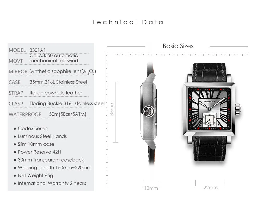 Automatic Self-wind Sapphire Mechanical Wristwatch with Calendar