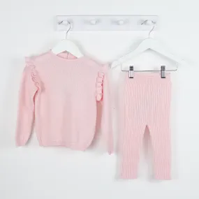 AW Wedoble Girls Pink Frill Knitted 2 Piece Set