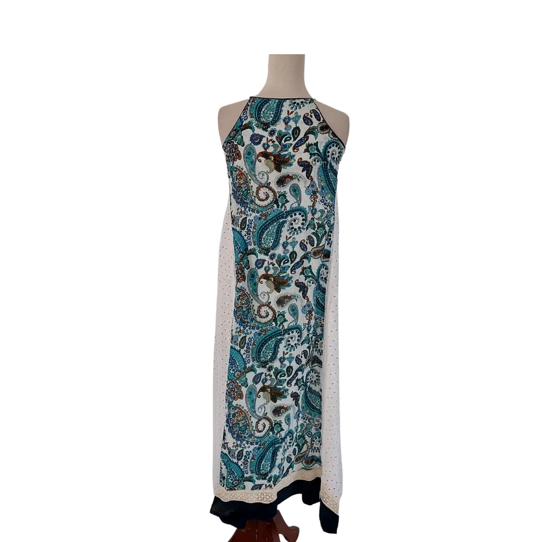 Ayesha F Hashwani Halterneck Cotton Long Dress | Gently Used |