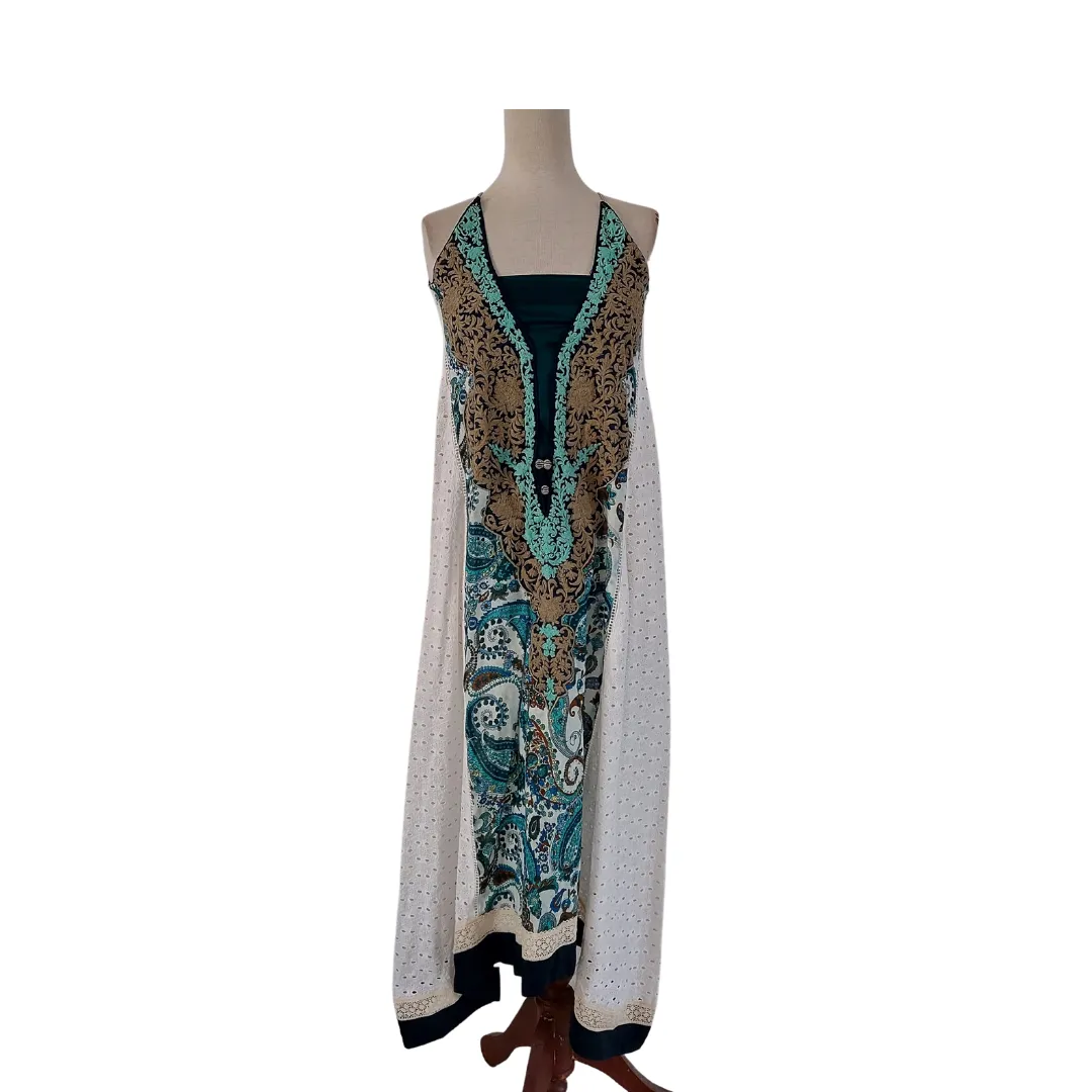 Ayesha F Hashwani Halterneck Cotton Long Dress | Gently Used |