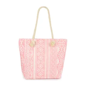 Aztec Beach Tote in Pink