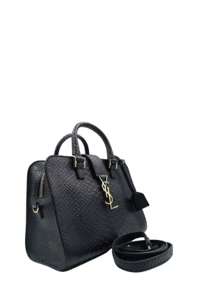 Baby Cabas Python Leather Black