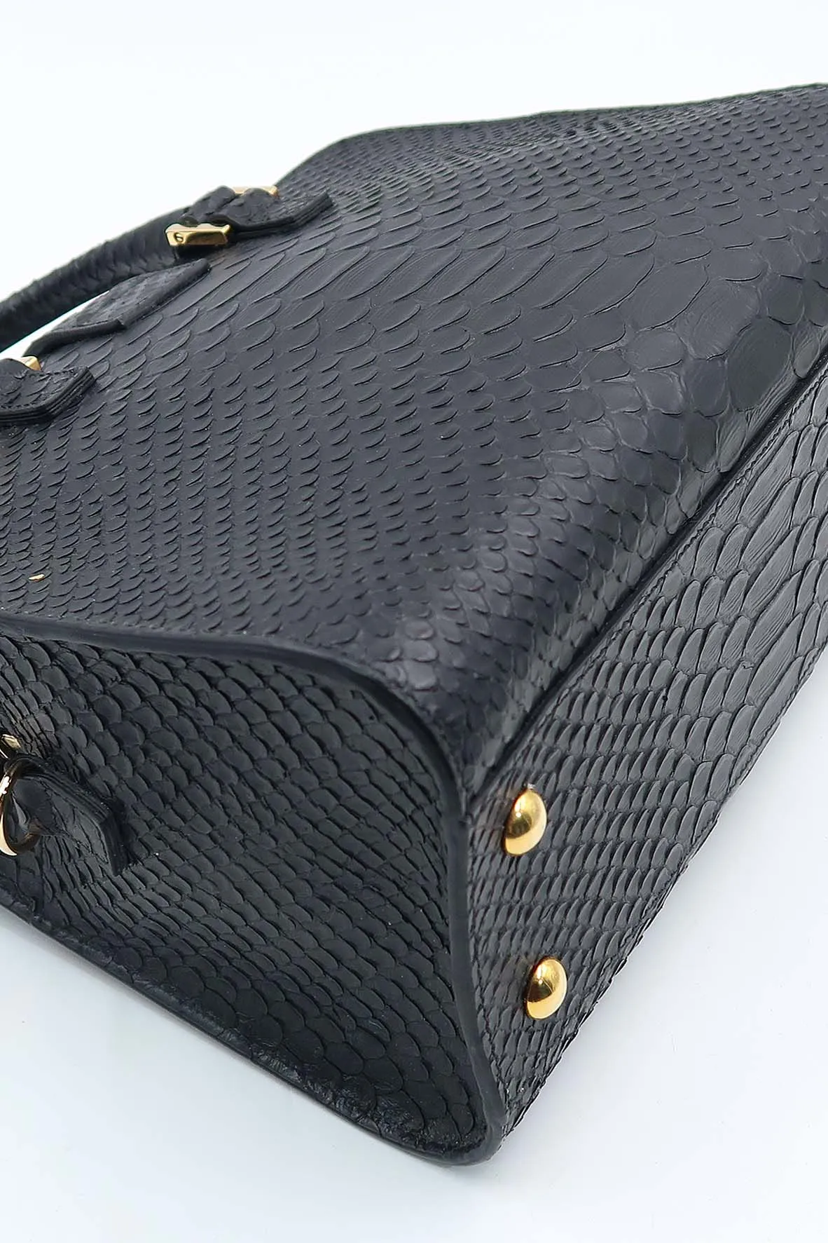 Baby Cabas Python Leather Black