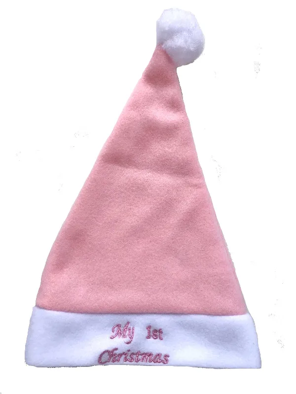 Baby Christmas Santa Hat - Soft Pink