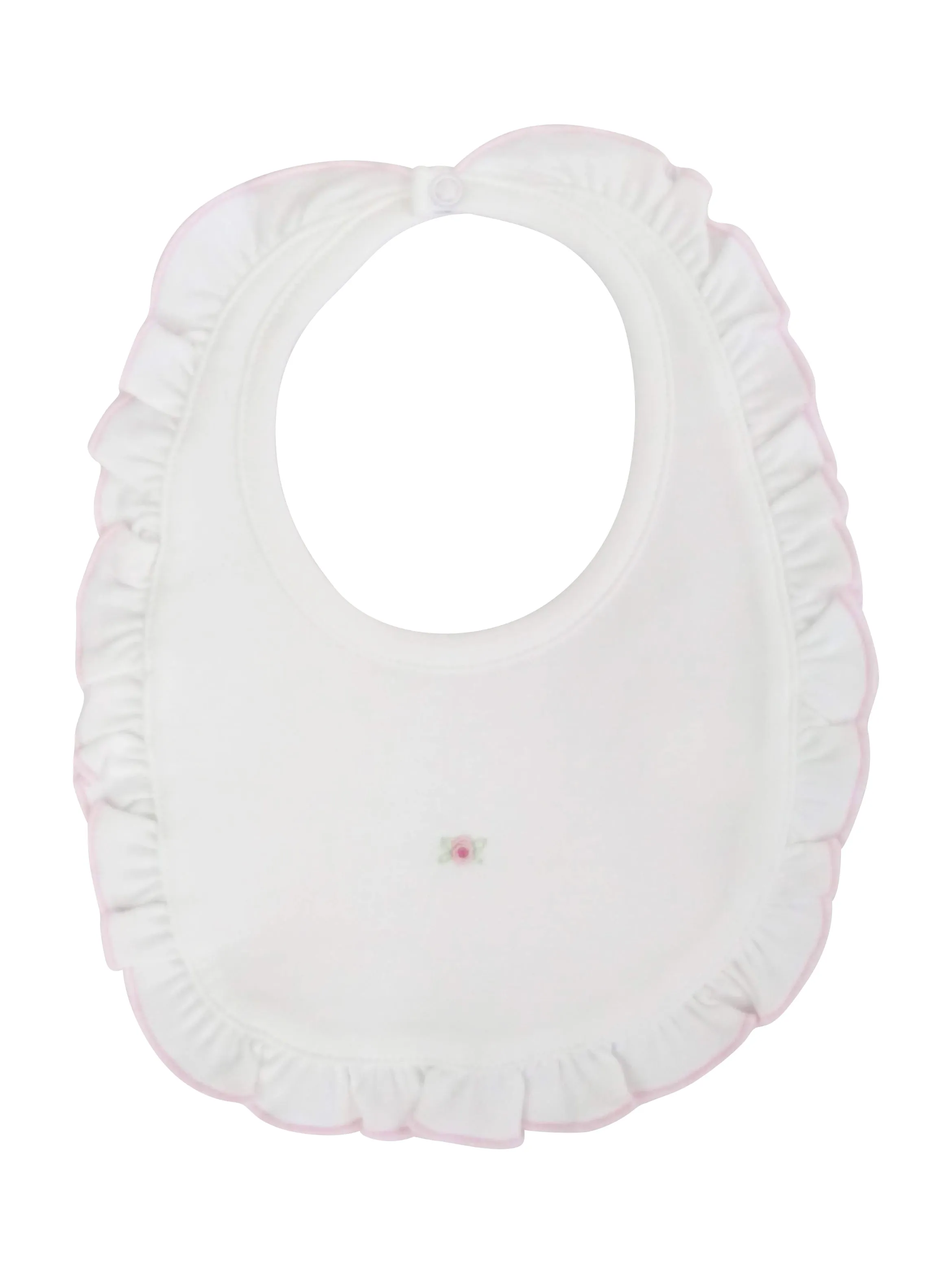 Baby Girl Rosebud Embroidered Bib