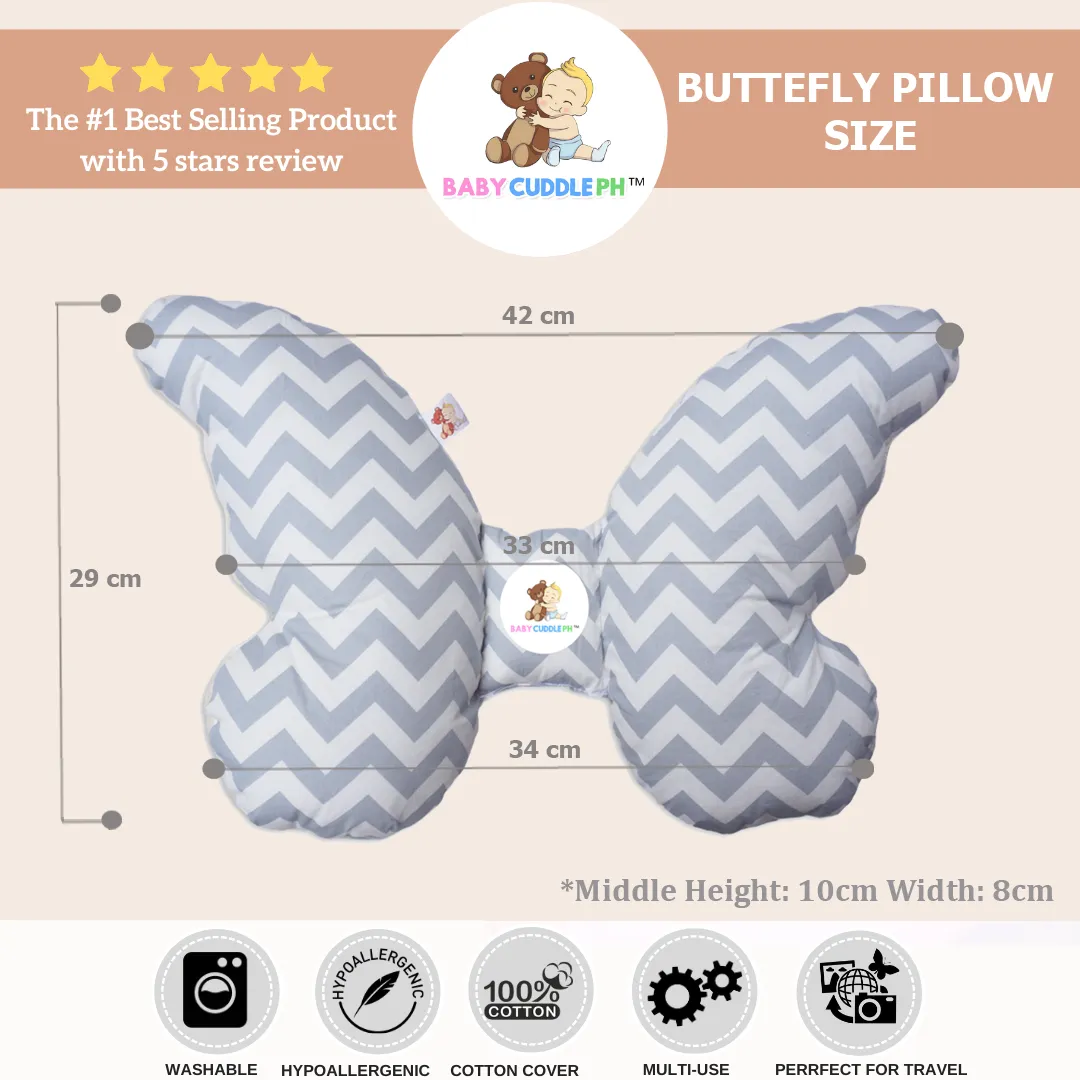 Babycuddle Butterfly Pillow - Big Pink Ribbons