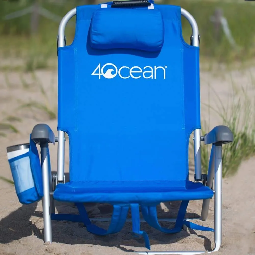 Backpack Beach Chair with Cooler in Signature Blue