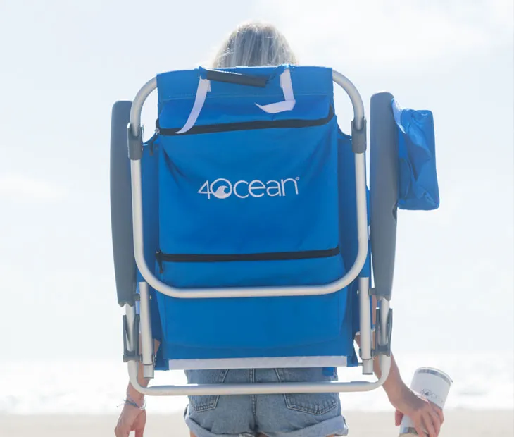 Backpack Beach Chair with Cooler in Signature Blue