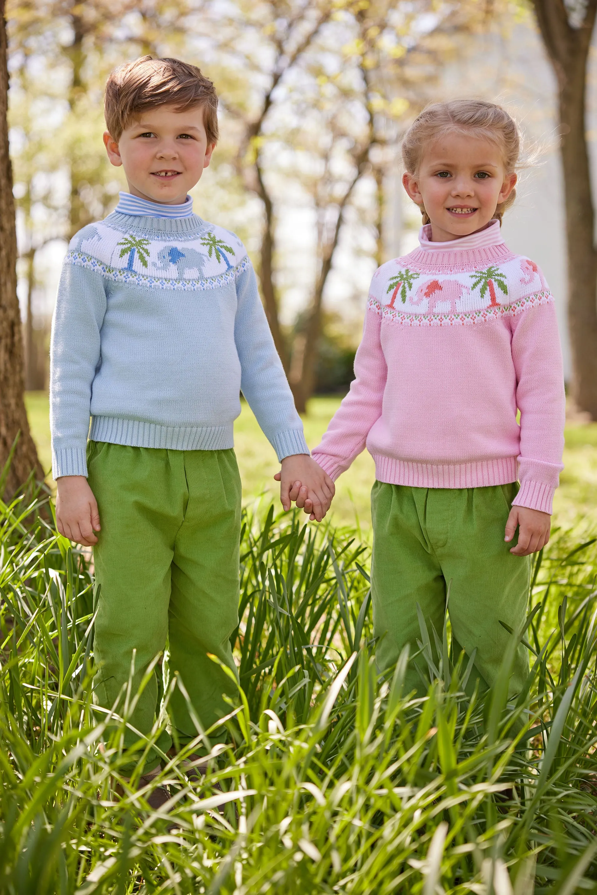 Banded Bow Pant - Sage Green Corduroy