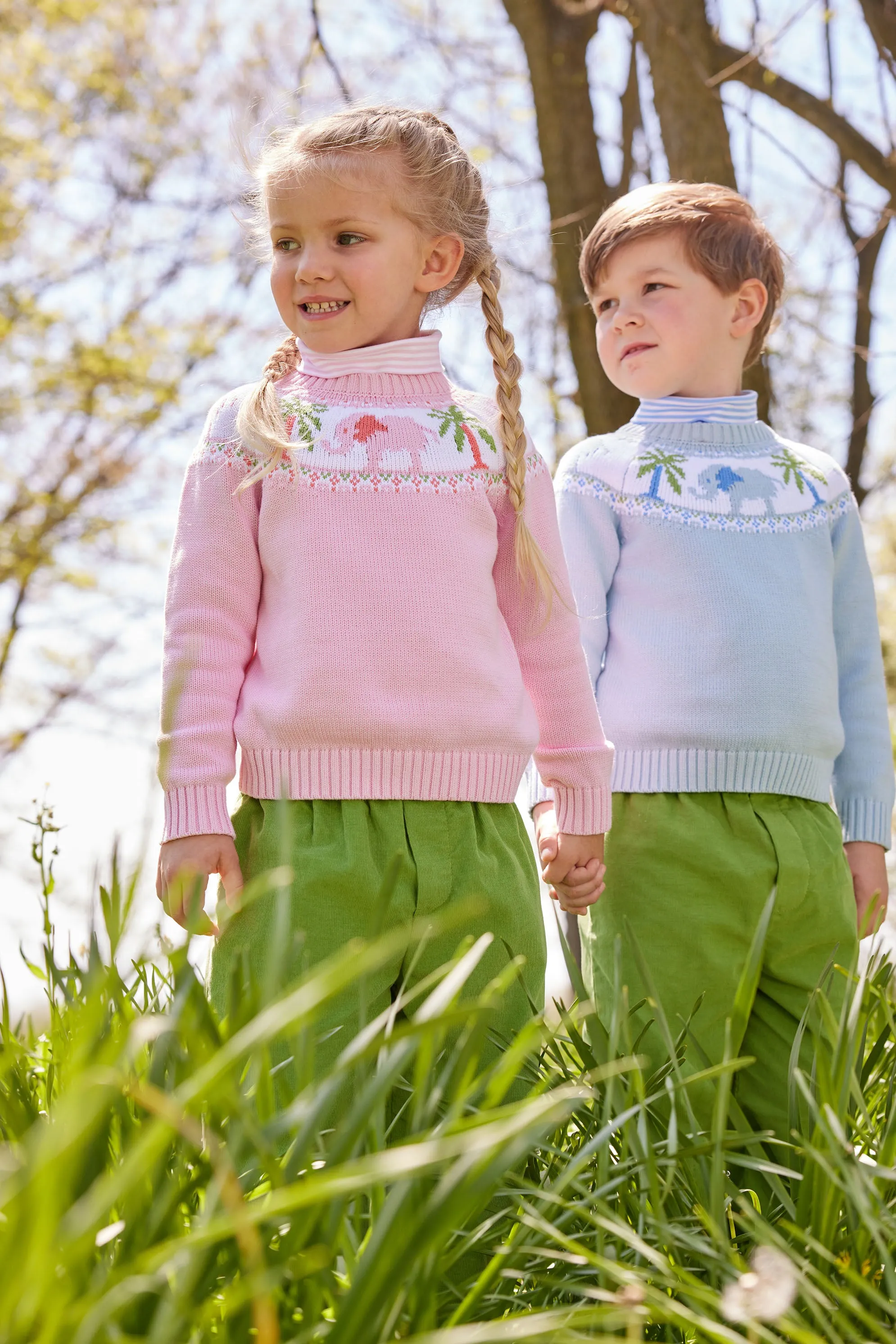 Banded Bow Pant - Sage Green Corduroy