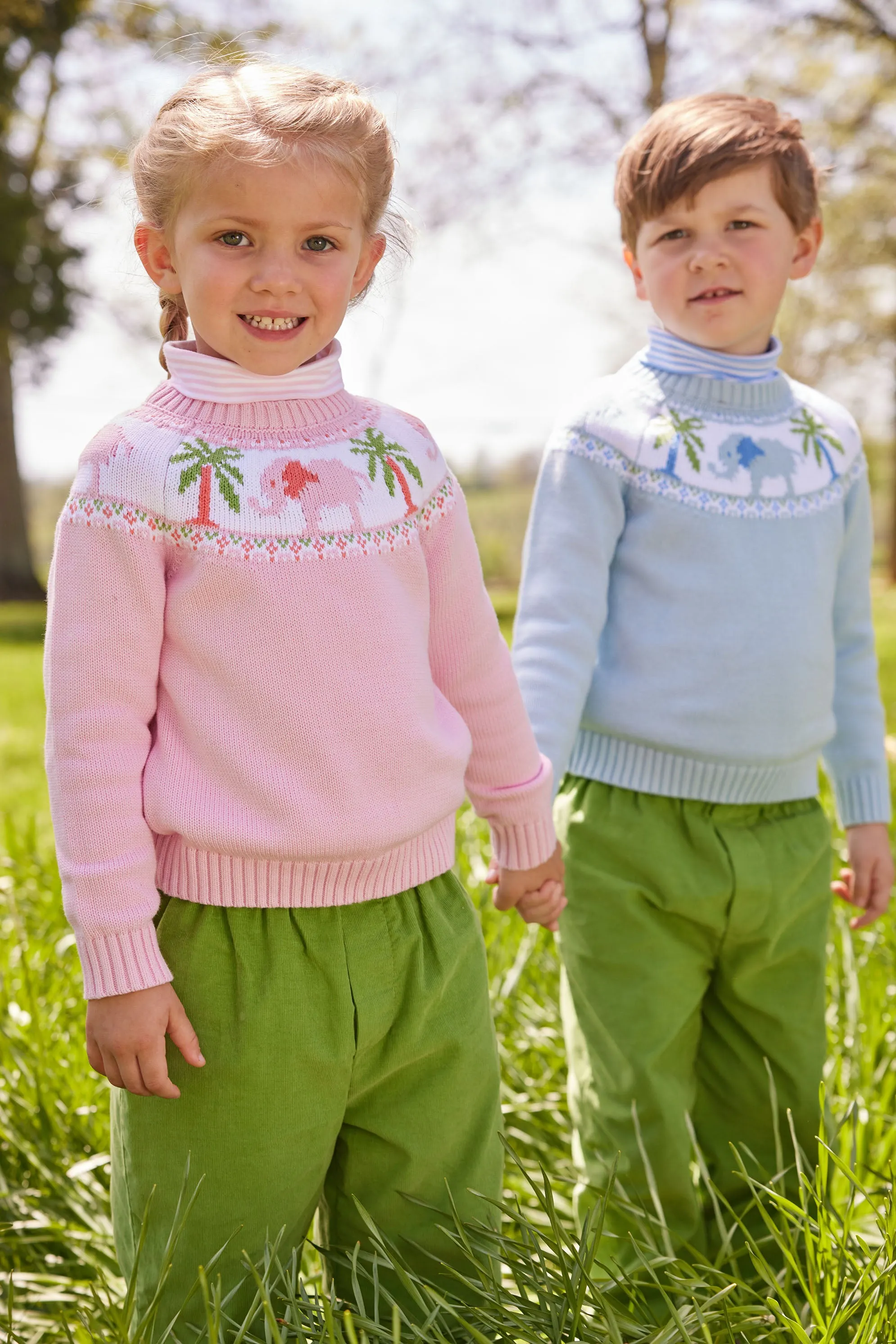 Banded Bow Pant - Sage Green Corduroy