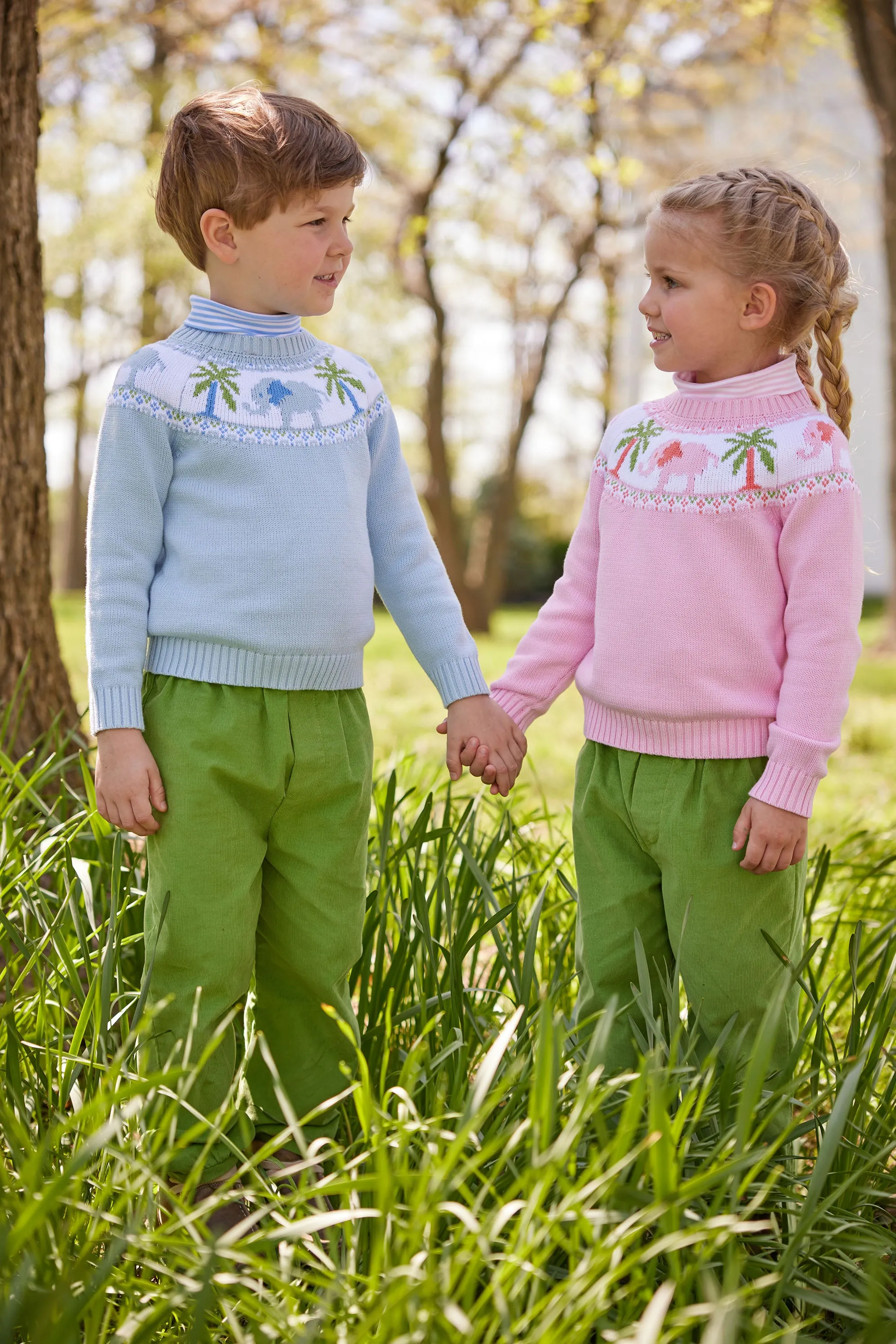 Banded Bow Pant - Sage Green Corduroy