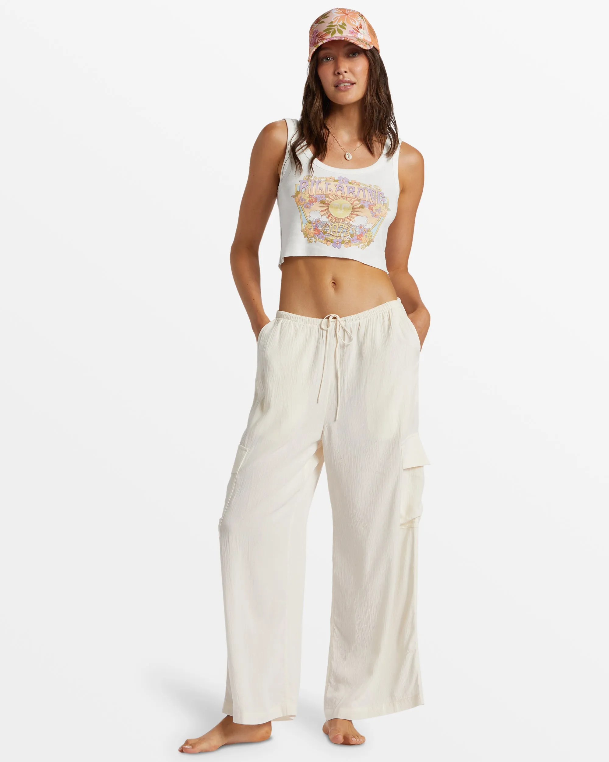 Beach Babe Beach Cargo Pants - Salt Crystal