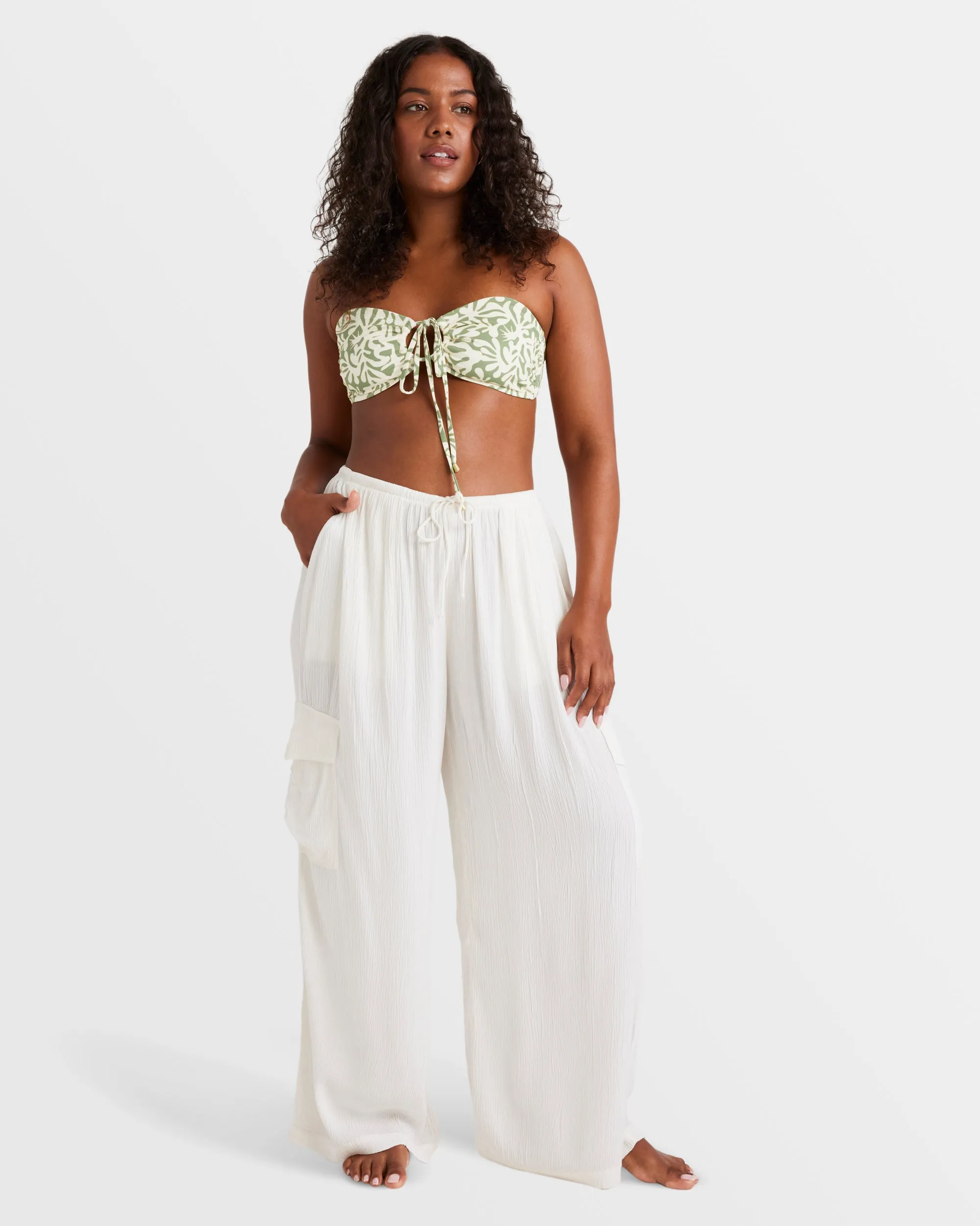 Beach Babe Beach Cargo Pants - Salt Crystal