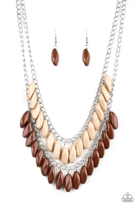 Beaded Boardwalk - Brown Paparazzi Necklace