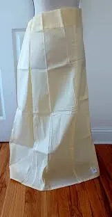 Beautiful Cream Color Women's Pure Cotton Readymade Petticoat For Saree