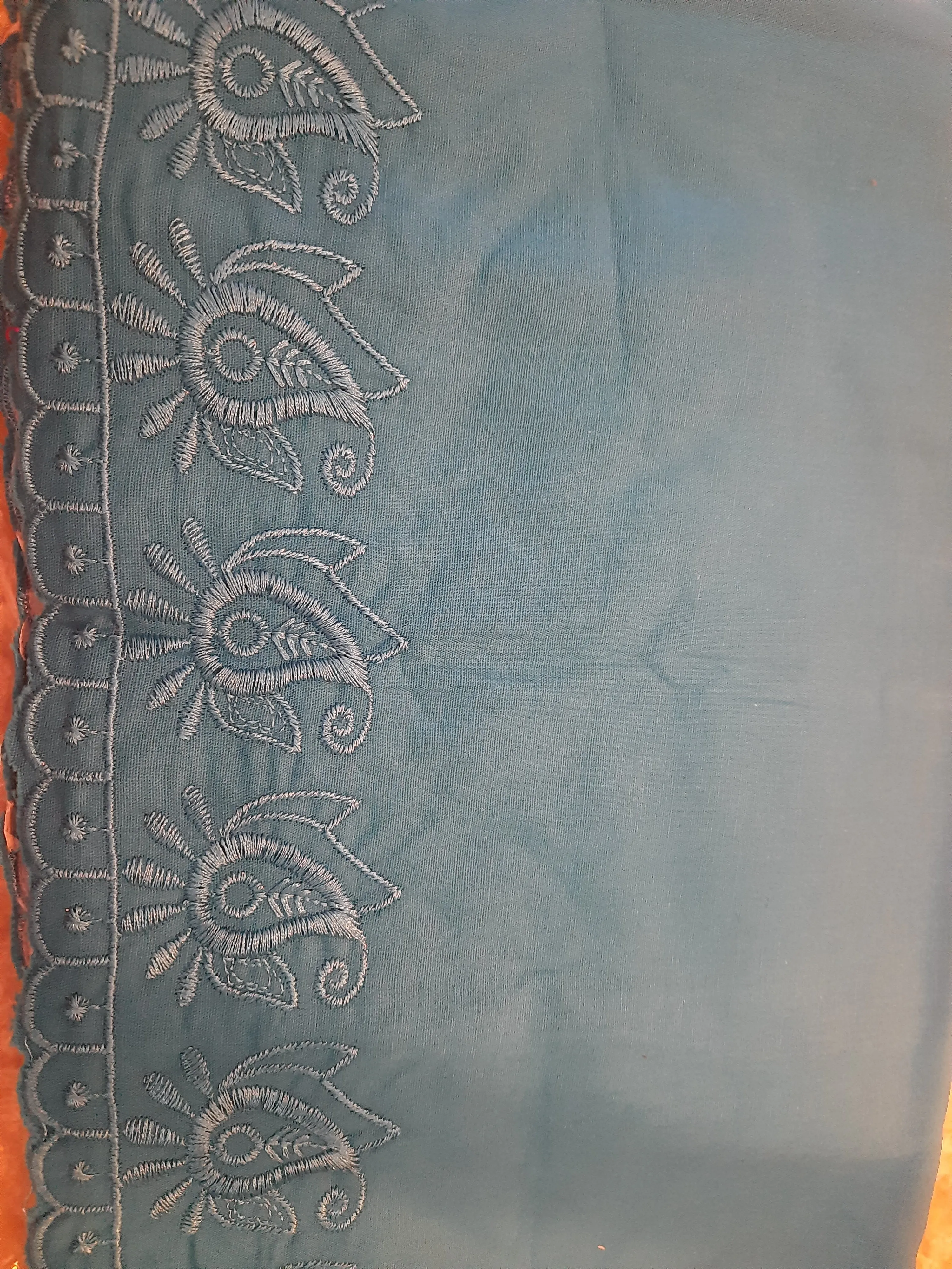 Beautiful Dodger Blue Women's Pure Cotton Readymade Petticoat For Saree