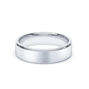 - Bevelled Edge Satin Polish Wedding Ring Platinum