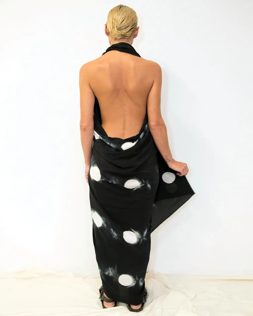 Big Dot Shibori Scarf Black