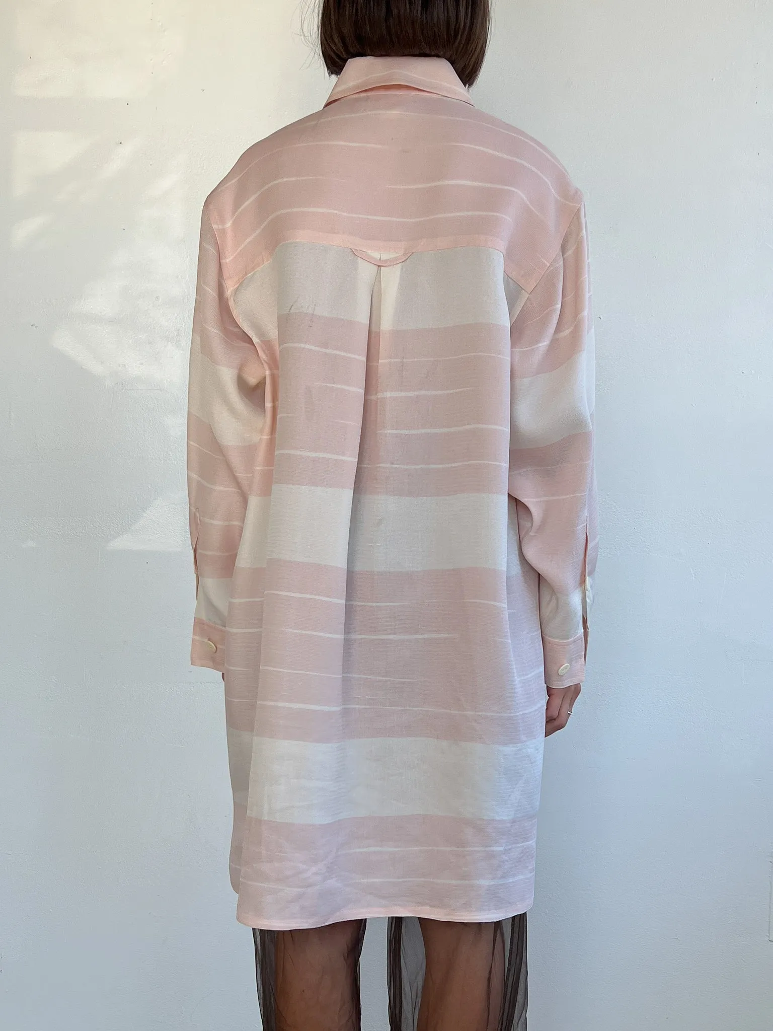 Bill Blass Pink Stripe Shirtdress (L)