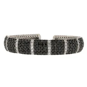 Black & White Diamond Cuff Bracelet in 18k White Gold