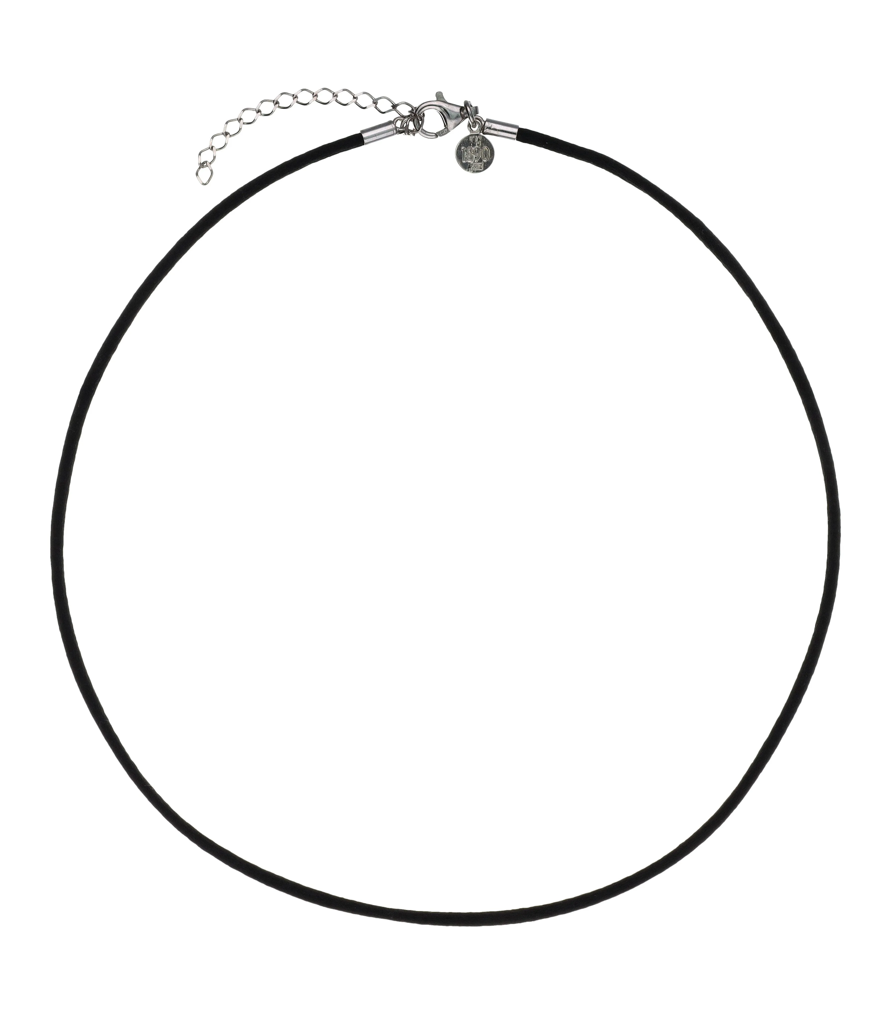 Black Cord with Rhodium Plated Endings, 15.7 Length, Cadenas Collection