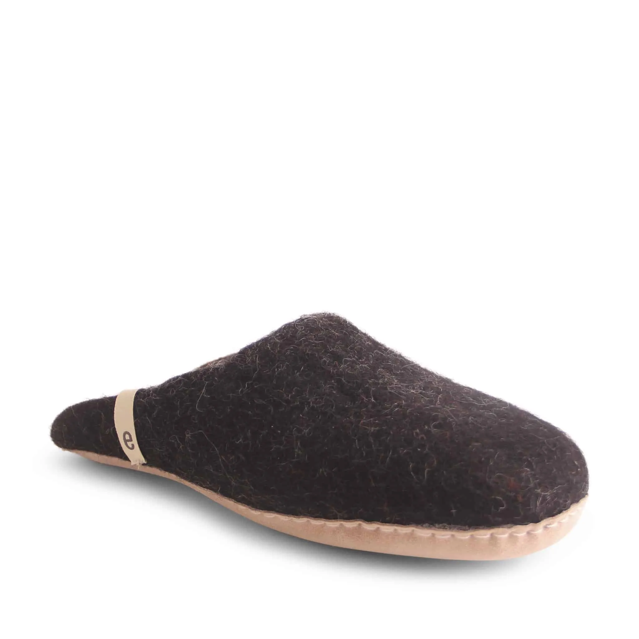 Black Fair Trade Felt Slippers