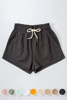 Black Linen Shorts