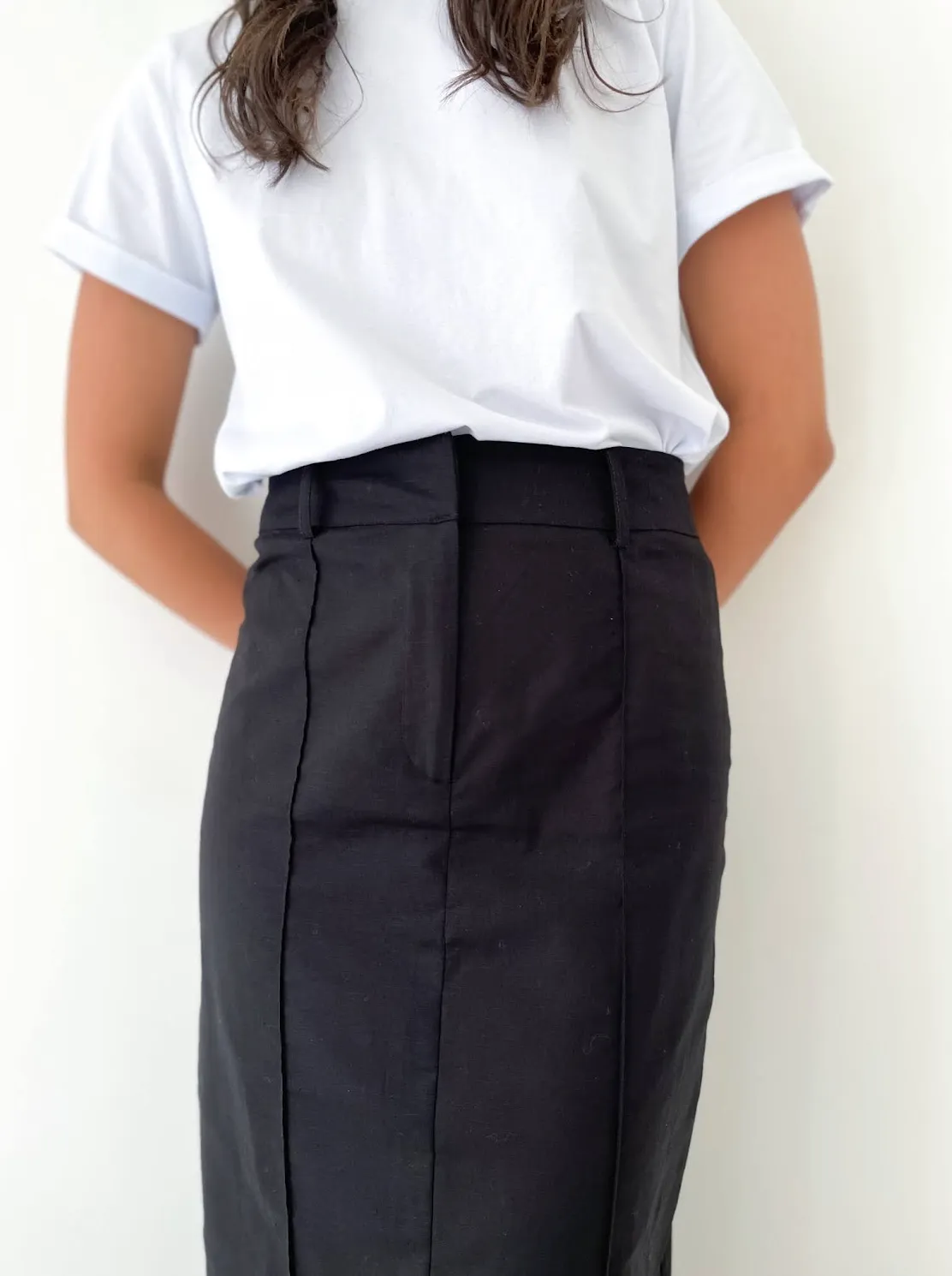 Black Linen Skirt