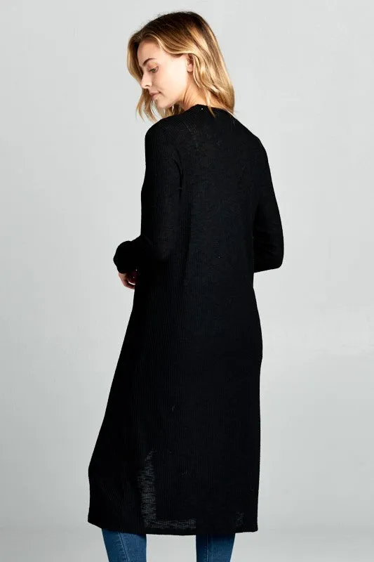 Black Ribbed Duster