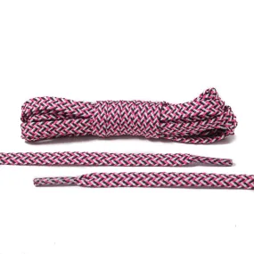 Black/White/Pink Tri-color Flat Laces