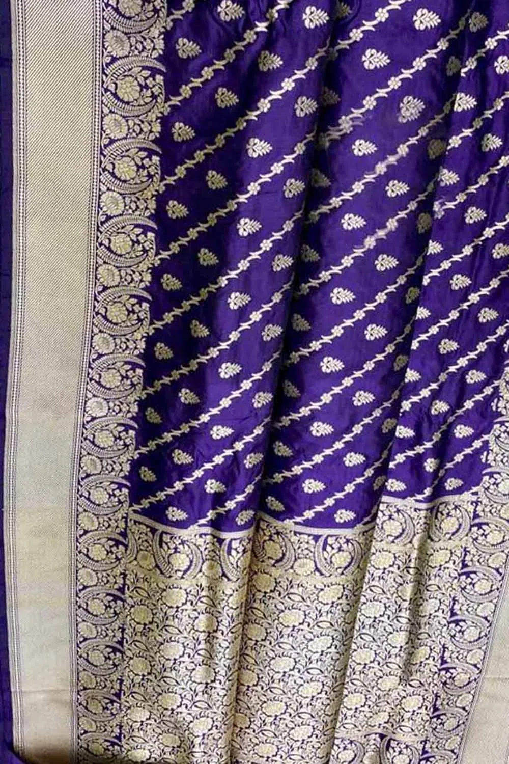 Blue Banarasi Handloom Pure Katan Silk Saree