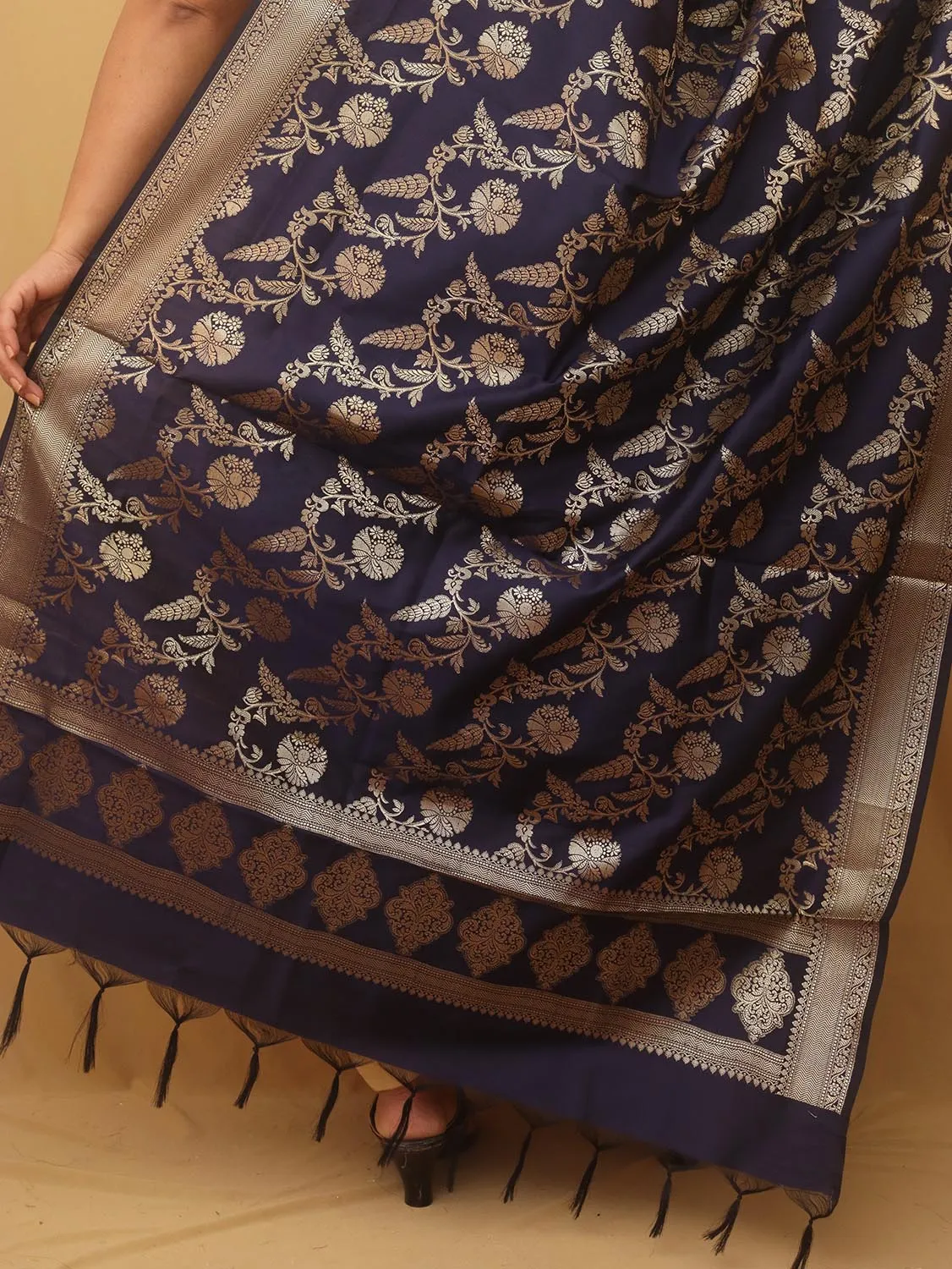 Blue Banarasi Silk Dupatta