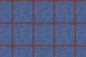 Blue Check 67% Wool 27% Silk 6% Linen (Ref-880078)