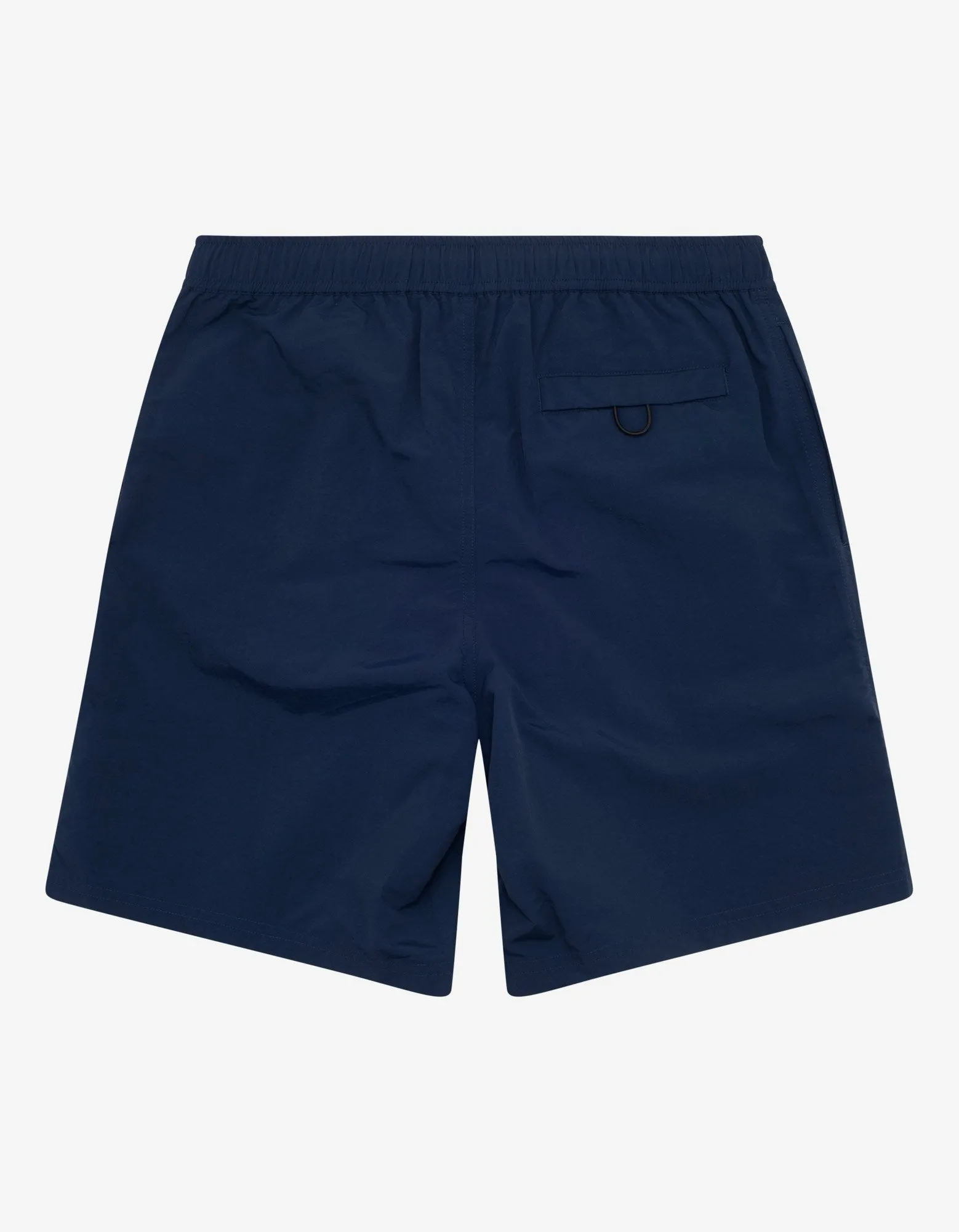 Blue Logo Print Long Swim Shorts