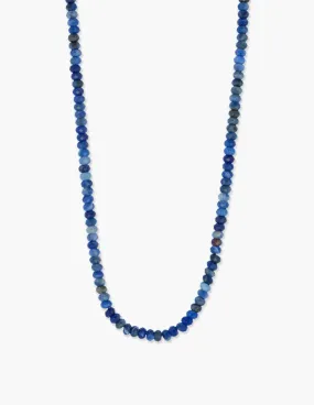 Blue Rhodium Plated Silver Nodo Semi-Precious Necklace