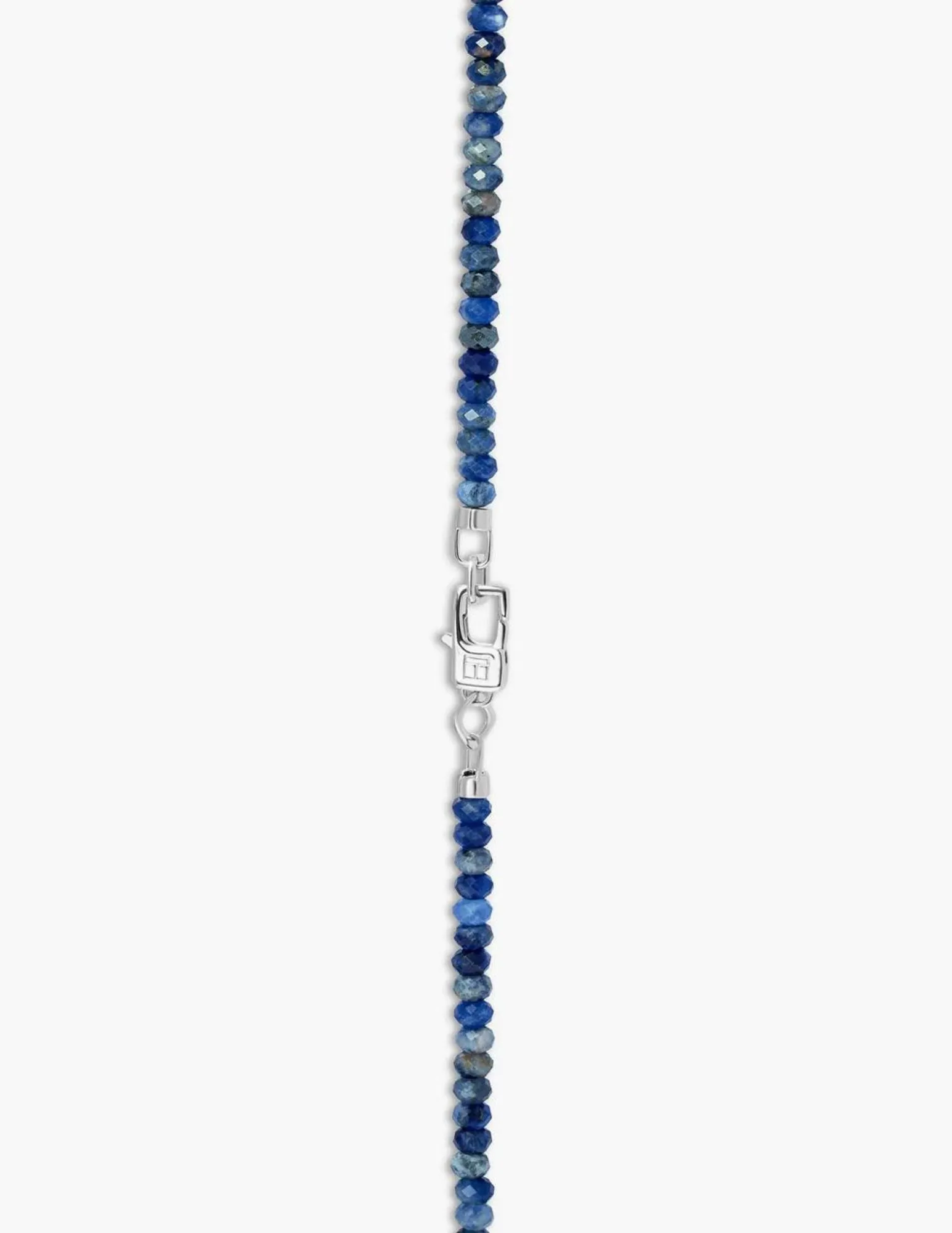 Blue Rhodium Plated Silver Nodo Semi-Precious Necklace