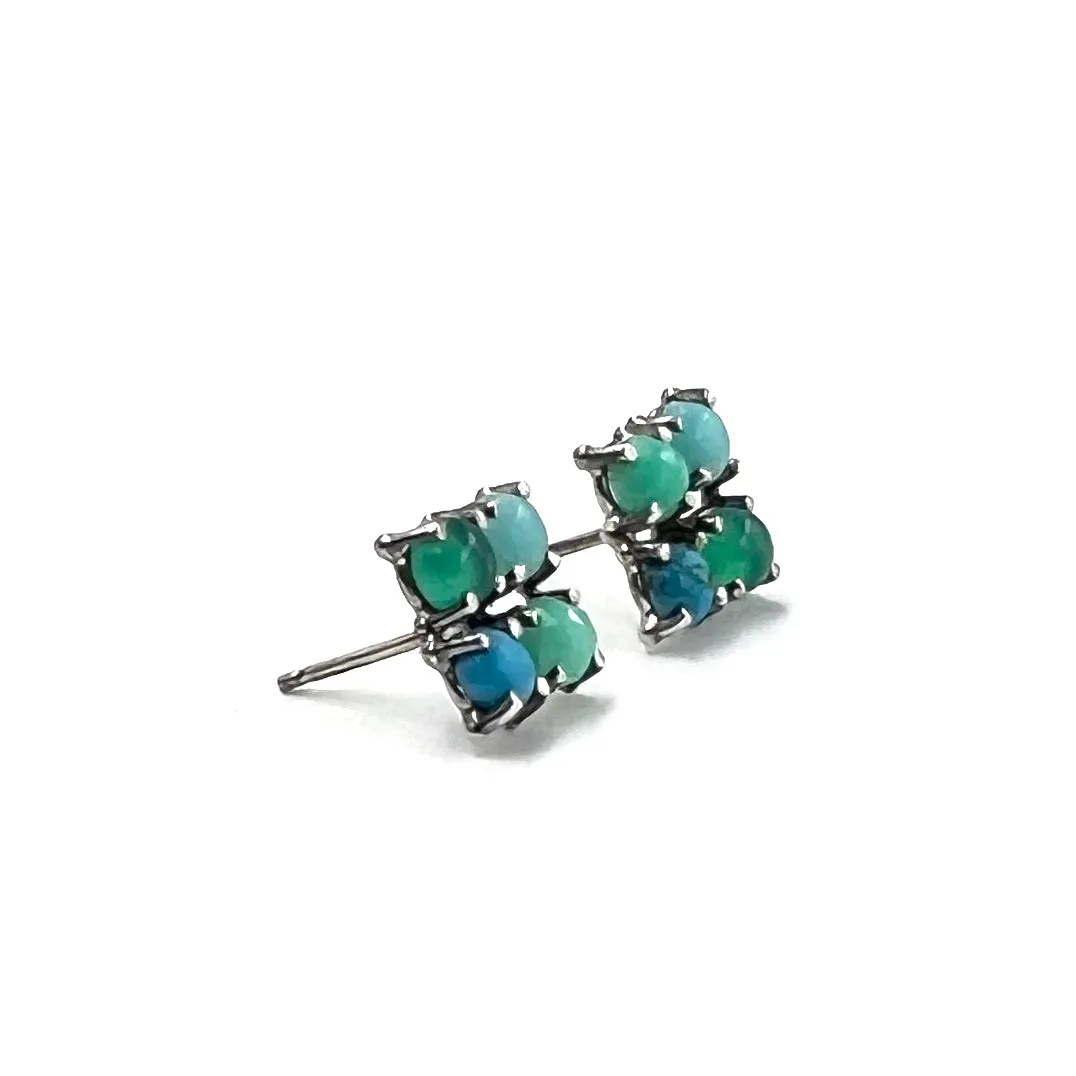 Blue Square Stud Earrings