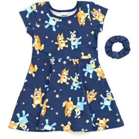 Bluey French Terry Skater Dress and Scrunchie