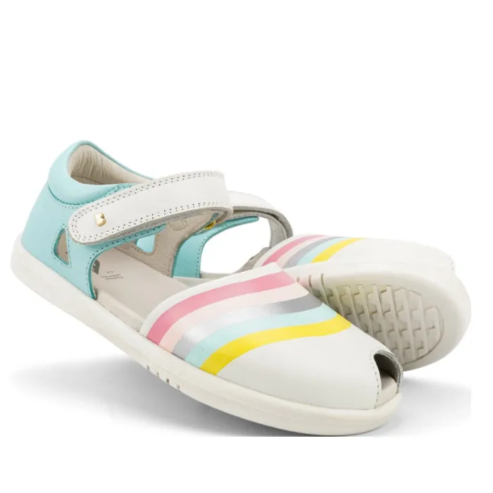 Bobux Kid   KP Twist Open Toe Sandal Mist Blue Silver