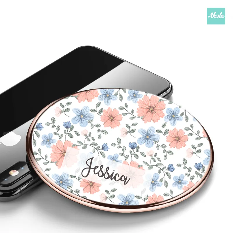 【Boho flower】15W Ultra thin FastWireless Charger Pad 花朵名字無線差電板