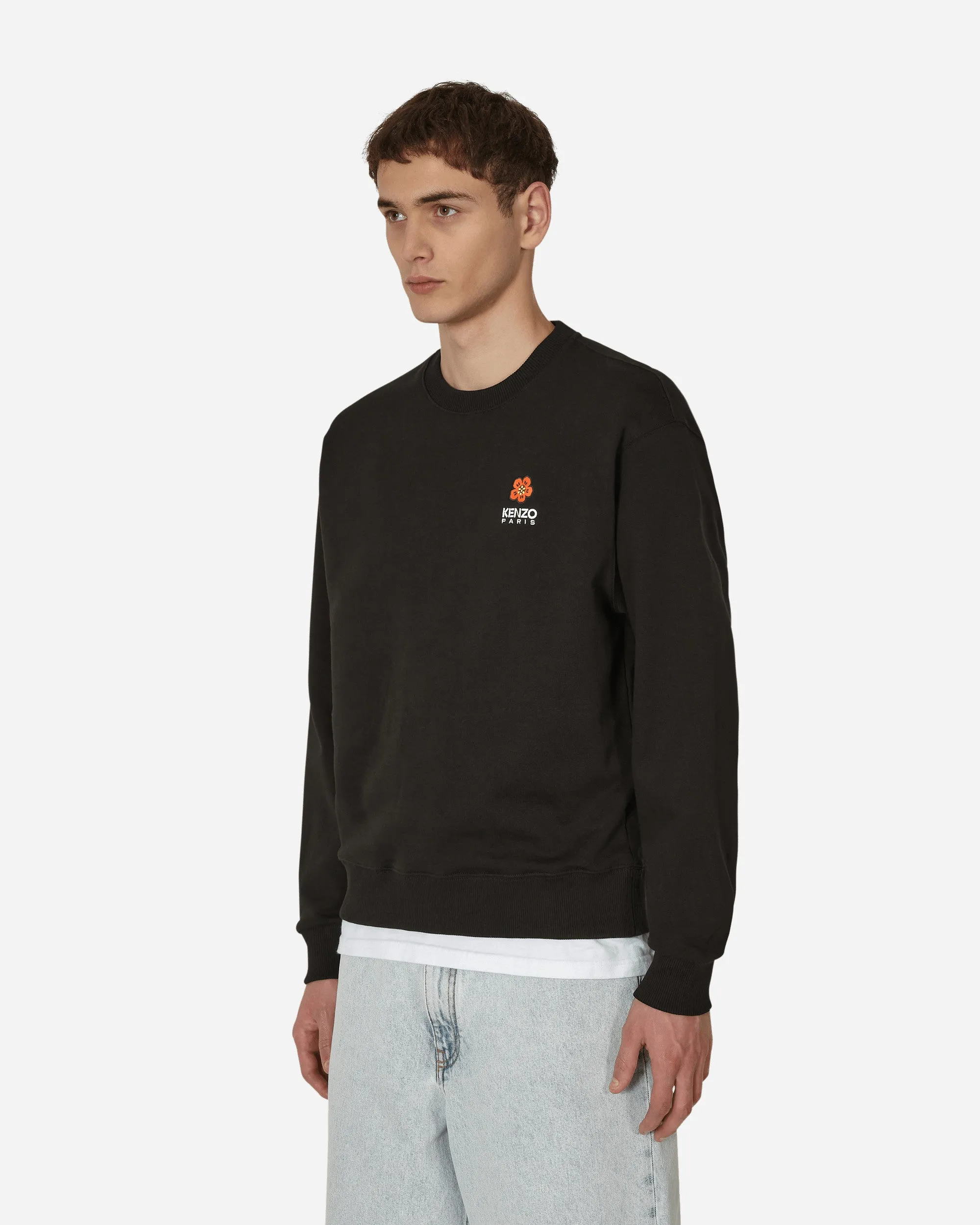 'Boke Flower' Crest Classic Crewneck Sweatshirt Black