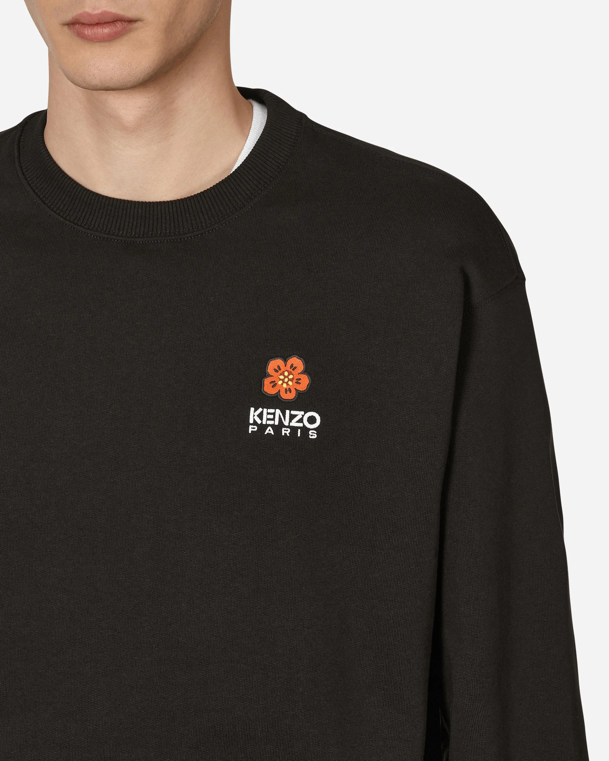 'Boke Flower' Crest Classic Crewneck Sweatshirt Black