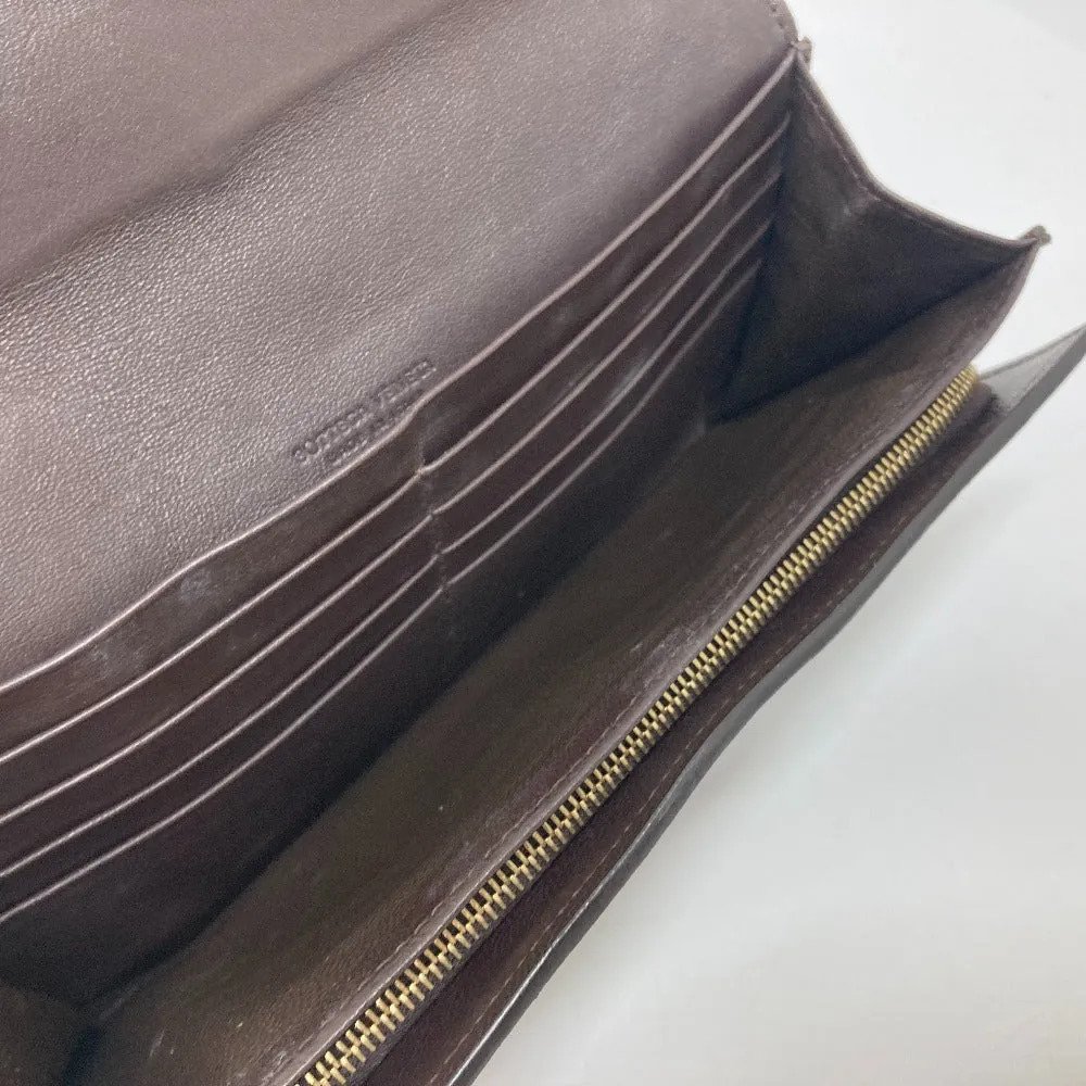 BOTTEGAVENETA Long Wallet Purse 150509 leather Brown INTRECCIATO mens Used Authentic