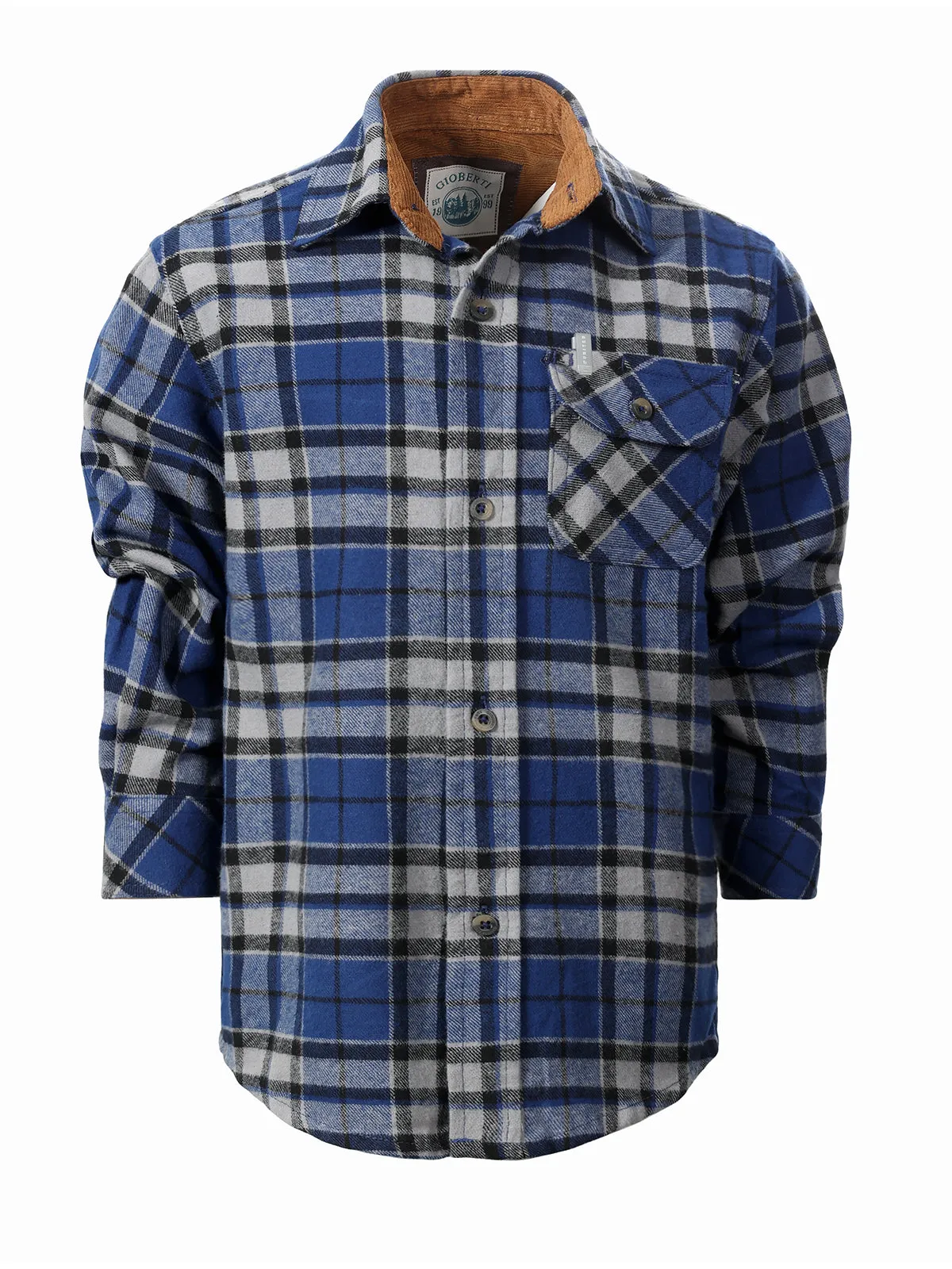 Boy's (8-18) Plaid Flannel w/ Corduroy Contrast