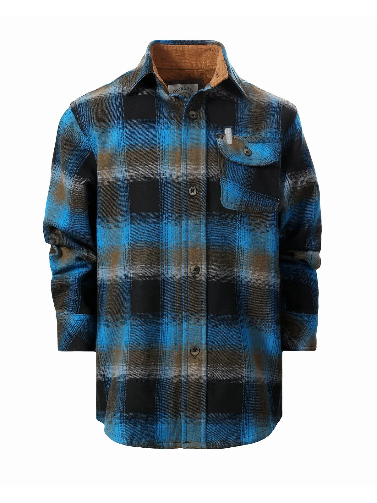 Boy's (8-18) Plaid Flannel w/ Corduroy Contrast