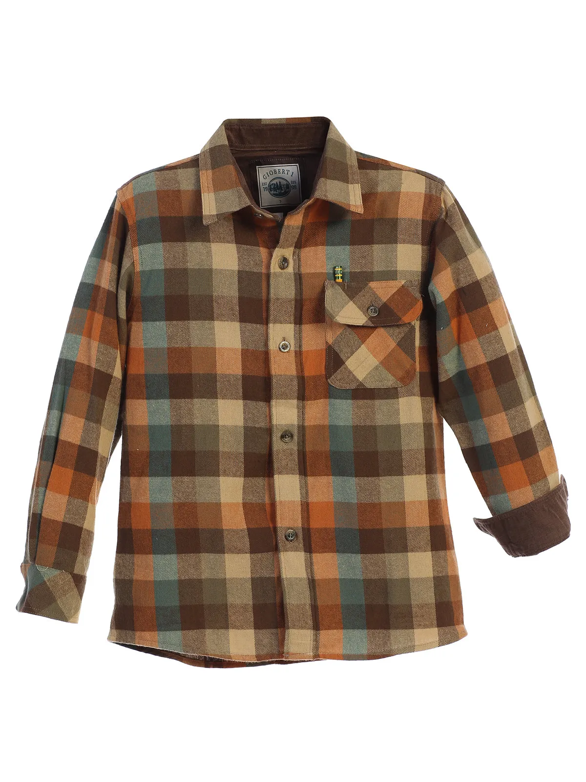 Boy's (8-18) Plaid Flannel w/ Corduroy Contrast