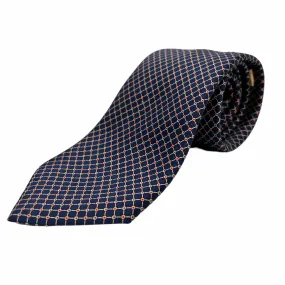 BRIONI Mini Print Handmade Silk Tie - Navy